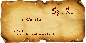Szin Károly névjegykártya