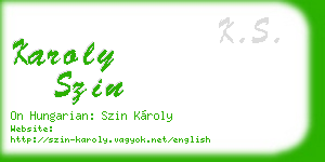 karoly szin business card